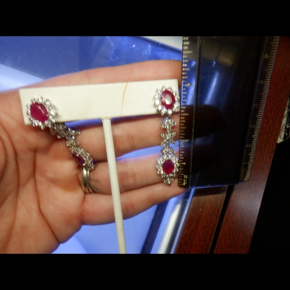 18k ruby diamond with 4 ruby oval - Picture 4 of 6